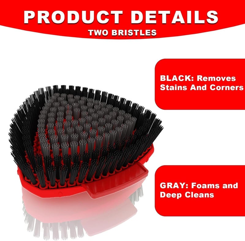 OKcedier 2 Pack Upgrade Scrub Brush Replace Heads Compatible with O Cedar EasyWring 1 Tank Spin Mop,Mop Replacement Scrubber Head Brush,Floor Cleaning Brush,More Layers of Bristles for Bathroom, Deck, Kitchen - Image 3